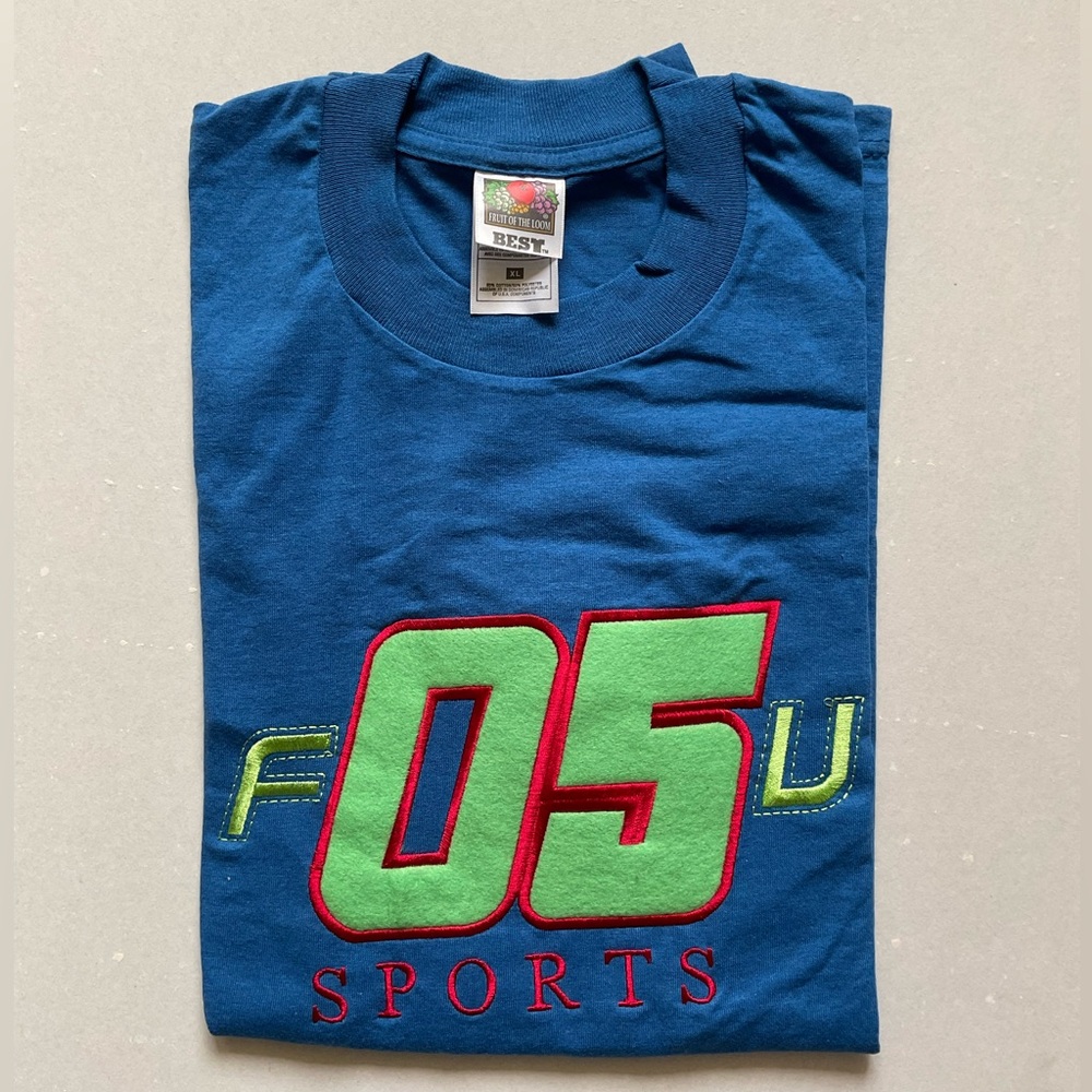 Brand new t-shirt for men | size XL | color blue with green | 100% cotton